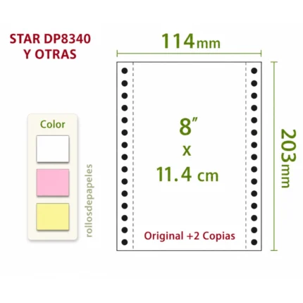 Papel para impresora Star DP8340