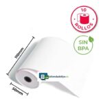 10 Rollos Papel Térmico 110x50x12 Sin Bisfenol A