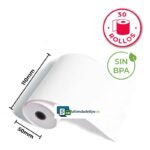 30 Rollos Papel Térmico 110x50x12 Sin Bisfenol A