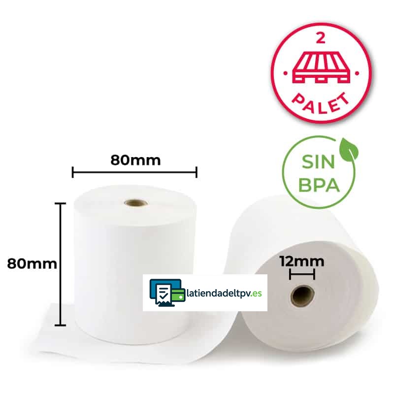 rollos-papel-termico-80x80x12-sin-bisfenol-2-palet-LTDR.jpg 6000 Rollos Papel Térmico 80x80x12 2 PALETS COMPLETOS - Imagen 1