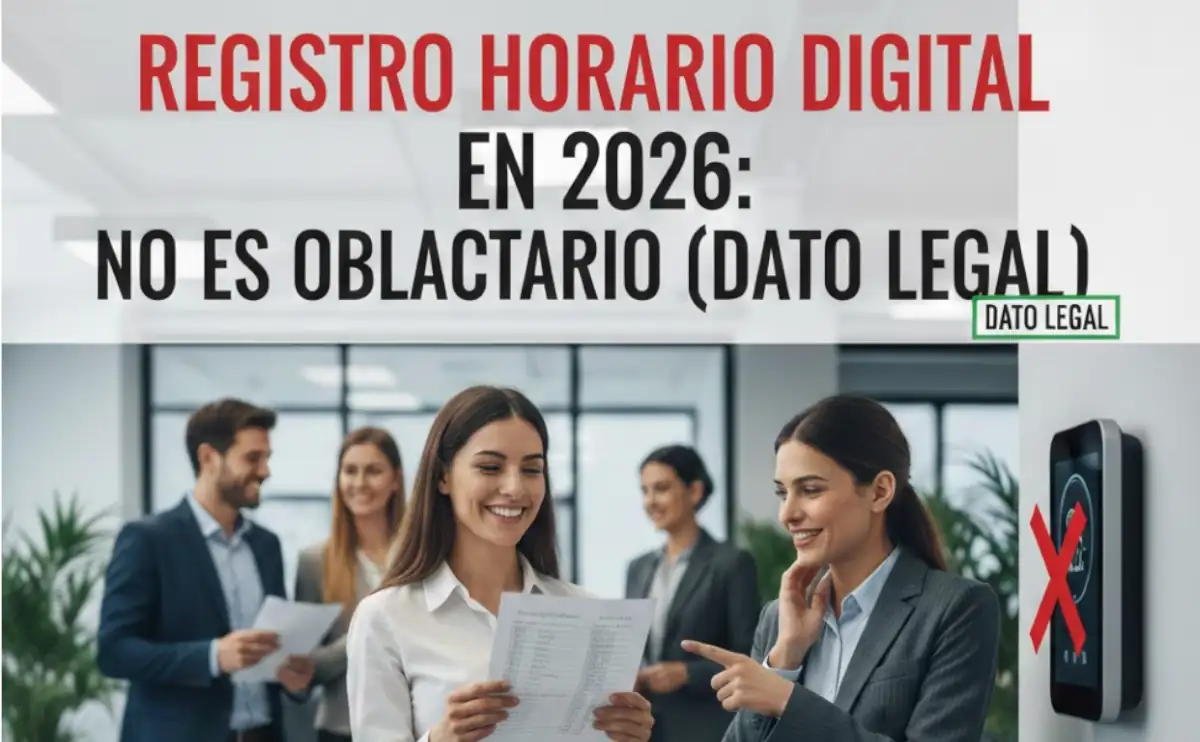 Registro horario digital en 2026: NO es obligatorio (dato legal)
