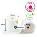 100 Rollos Térmicos Adhesivos 57x60x12 Sin Bisfenol A